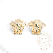 Studs - Or 10K jaune méduse pavé de cz - BOG935