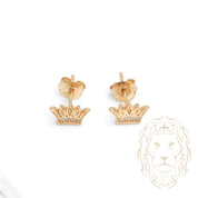 Studs - Or 10K jaune couronne pavé de cz - BOG937