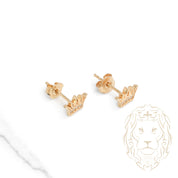 Studs - Or 10K jaune couronne pavé de cz - BOG937