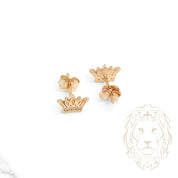 Studs - Or 10K jaune couronne pavé de cz - BOG937