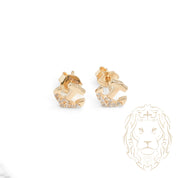 Studs - Or 10K jaune ancre pavé de cz - BOG938