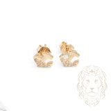 Studs - Or 10K jaune ancre pavé de cz - BOG938