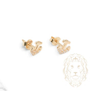 Studs - Or 10K jaune ancre pavé de cz - BOG938