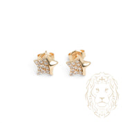 Studs - Or 10K jaune étoile pavé de cz - BOG939