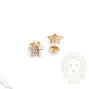 Studs - Or 10K jaune étoile pavé de cz - BOG939