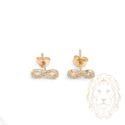 Studs - Or 10K jaune infini pavé de cz - BOG941
