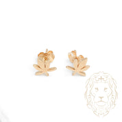 Studs - Or 10K jaune feuille de marijuana - BOG942