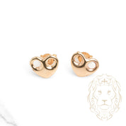 Studs - Or 10K jaune cœur troué - BOG943