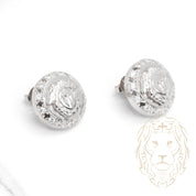 Studs - Or 10K blanc méduse pavé de cz - BOG947