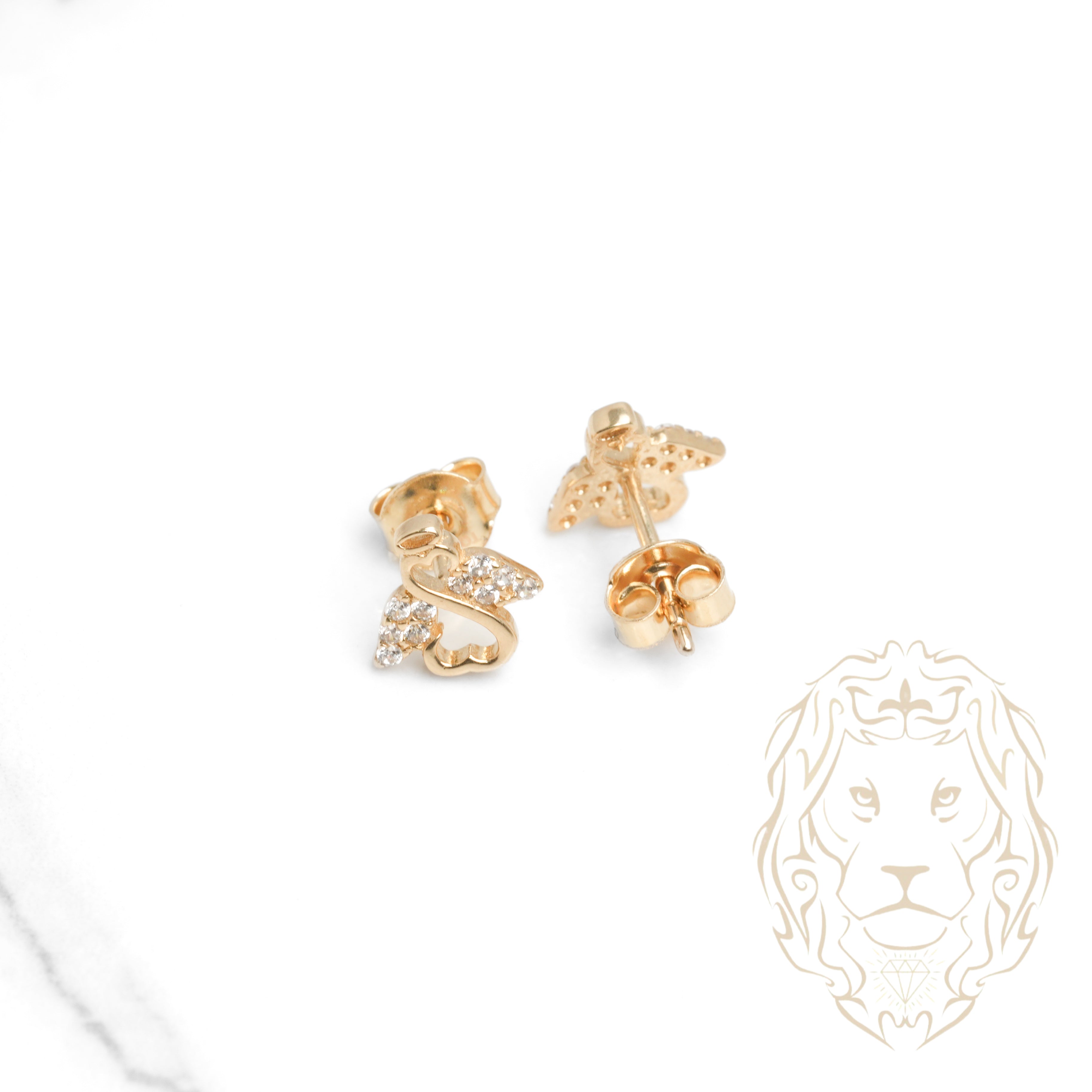 Studs - Or 10K jaune ange infini pavé de cz - BOG951