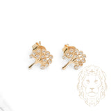 Studs - Or 10K jaune arbre pavé de cz- BOG953
