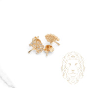 Studs - Or 10K jaune arbre pavé de cz- BOG953