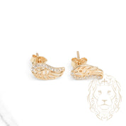 Studs - Or 10K jaune aile d'ange pavé de cz - BOG962