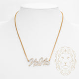 Collier - Or 10K deux tons jaune & blanc pendentif "Nana" pavé de diamants lab VVS 2.00CT - CHGL016