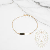 Bracelet - Or 10K jaune barre gravable 4mm câble coupe diamant - BRG684