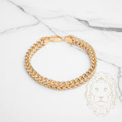 Bracelet - Or 10K deux tons jaune & blanc franco coupe diamant 6.9mm - BRG740