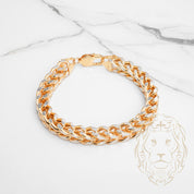 Bracelet - Or 10K deux tons jaune & blanc franco coupe diamant 8.9mm - BRG694