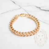Bracelet - Or 10K deux tons jaune & blanc franco coupe diamant 8.9mm - BRG694