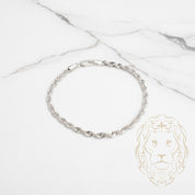 Bracelet - Or 10K blanc torsade laser cut 3.2mm - BRG714