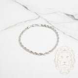 Bracelet - Or 10K blanc torsade laser cut 3.2mm - BRG714