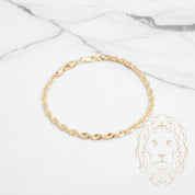 Bracelet - Or 10K jaune torsade laser cut 3.2mm - BRG716