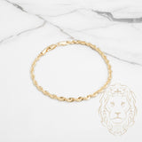 Bracelet - Or 10K jaune torsade laser cut 3.2mm - BRG716