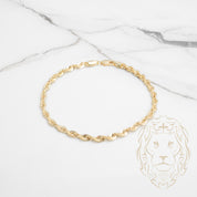 Bracelet - Or 10K jaune torsade laser cut 3.8mm - BRG717