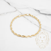 Bracelet - Or 10K jaune torsade laser cut 4.4mm - BRG718