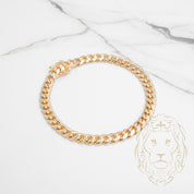 Bracelet - Or 10K deux tons jaune & blanc cuban link 6.7mm - BRG726