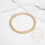 Bracelet - Or 10K deux tons jaune & blanc cuban link 6.7mm - BRG726