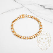 Bracelet - Or 10K deux tons jaune & blanc cuban link 7.3mm - BRG727