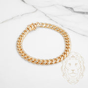 Bracelet - Or 10K deux tons jaune & blanc cuban link 8.5mm - BRG728
