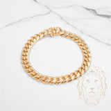 Bracelet - Or 10K deux tons jaune & blanc cuban link 9.2mm - BRG729