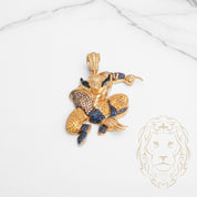 Pendentif - Or 10K jaune wolverine retro pavé de cz - PEG867