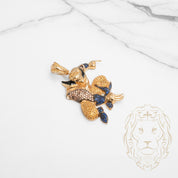 Pendentif - Or 10K jaune wolverine retro pavé de cz - PEG867