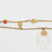 Collier - Or 18K jaune pendentif soleil avec pierres oranges & jaune - CHG788