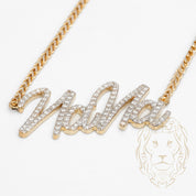 Collier - Or 10K deux tons jaune & blanc pendentif "Nana" pavé de diamants lab VVS 2.00CT - CHGL016