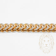 Bracelet - Or 10K deux tons jaune & blanc franco coupe diamant 6.9mm - BRG740