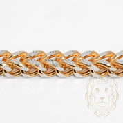 Bracelet - Or 10K deux tons jaune & blanc franco coupe diamant 8.9mm - BRG694