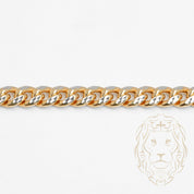 Bracelet - Or 10K deux tons jaune & blanc cuban link 6.7mm - BRG726
