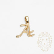 Pendentif - Or 10K jaune "A" script pavé de cz - PEG841