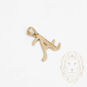 Pendentif - Or 10K jaune "A" script pavé de cz - PEG841