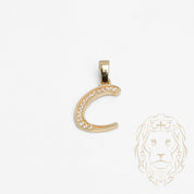 Pendentif - Or 10K jaune "C" script pavé de cz - PEG843