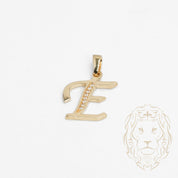 Pendentif - Or 10K jaune "E" script pavé de cz - PEG845