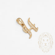 Pendentif - Or 10K jaune "H" script pavé de cz - PEG848