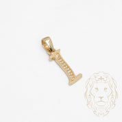 Pendentif - Or 10K jaune "I" script pavé de cz - PEG849