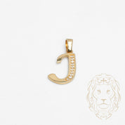 Pendentif - Or 10K jaune "J" script pavé de cz - PEG850
