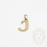 Pendentif - Or 10K jaune "J" script pavé de cz - PEG850