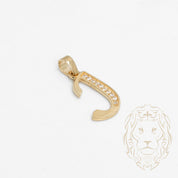 Pendentif - Or 10K jaune "J" script pavé de cz - PEG850
