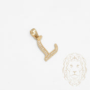 Pendentif - Or 10K jaune "L" script pavé de cz - PEG852